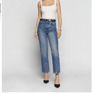 Reformation Cynthia High Rise Straight Cropped Jeans in Colorado